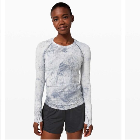 Lululemon Swiftly Tech Long Sleeve 2.0*, MultiDye Gray/White - Size 8 - Picture 5 of 10